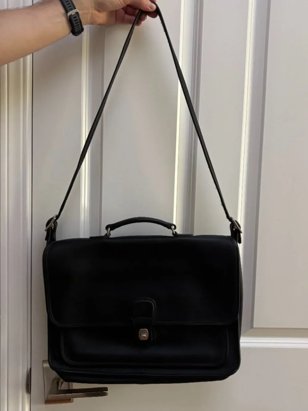 Vintage Black Leather Coach Metropolitan Briefcase N5180 | Coach